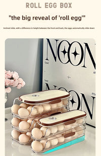 Egg storage box, special food grade rolling fresh-keeping rack for refrigerator