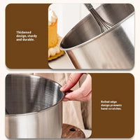 1Pc Multi-Purpose Stainless Steel Bowl - Deep Mixing Basin for Baking Cake Egg Beater Salad, Fruit Storage Kitchen Cooking Tool