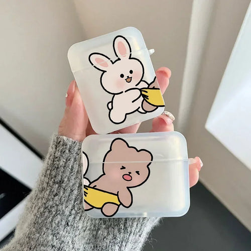 Funny Animal Couple Earphone Case for Airpods 4th 3rd Pro 3 2 Shockproof Hard Cover for Airpod 2 3 1 Protective Accessorie Shell