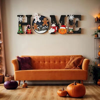 Christmas-themed Wall Hanging Letter Decorations, Wooden Art Decor, Suitable for Living Rooms, Kitchens, and Bedrooms