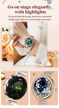 LIGE New Smart Watch Women Lady Gift 1.19 Inch AMOLED Full Touch Screen Sport Fitness Watches Bluetooth Call Digital Smartwatch