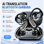 144 Languages AI Translation Earbuds,Bluetooth 5.4 Headphones Translator,Smart Mode Touch Screen Real-Time Earphones Fit Work
