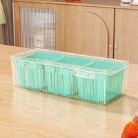 1 Set of Food Storage Containers Square Transparent Compartments for Refrigerators, Salad, Fruit, Vegetable And Condiment Boxes