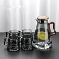 Glass Cup Set Water Kettle Bottle Creative Heat-resistant Water Glass Flower Tea Juice Cup Drop Shipping