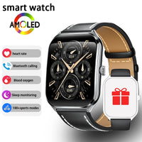 New Ultra Thin Smart Watch Men 1.96' AMOLED HD Pixel Display Always Show Time BT Call Reminder Smartwatch Ladies For Android iOS