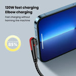 120W 90 Degree Quick Charging Data Wire Charger Cable USB C Cable Fast Charging Cord for Electronic General Smart Devices