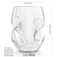1/2/4 Piece Whiskey Glass 13oz/400ml Novelty Shape BPA Free Reusable Glass Perfect for Family Gatherings and Cocktail Parties