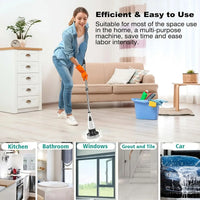 Electric Cleaning Brush:9-in-1 Head,Rotates Flexibly Multifunction Tool for Bathroom, Floors, Corner Gaps and Shower Room Glass.