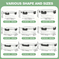 12pcs Glass Food Storage Containers with Lids, Meal Prep, Pantry Kitchen Storage Containers for Lunch, Leak Proof