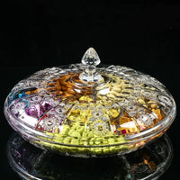 fruit basin dry candy dish sugar snack nut peanut food storage can box with Cover plastic trinket tray transparent Acrylic plate