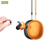 HTC NE76 Bluetooth Earphones, AI Translator Earbuds Mini Invisible Sleep Earbuds Soft Wireless Headphones Orange