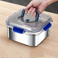 1800ML Stainless Steel Food Storage Container Extra Large Reusable Bento Box Refrigerator Organizer Kitchen Storage Essentials
