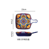 Ceramic Tableware Set Rice Bowl Serving Plate Creative Cutlery Soup Plate Noodle Handle Bowl Sauce Dish Steak Salad Fruit Plate