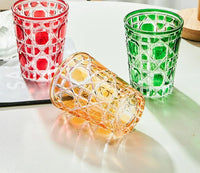 European Style Colorful Crystal Whisky Glass Cup Beer Cup Coffee Latte Mug Household Drinkware Party Restaurant Wine Glasses Cup