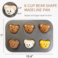 Cute Cartoon Bear Baking Mold 4 Cavities Baking Tray Non-stick Carbon Steel Tray DIY Decorative Cookies Mould Baking Supplies
