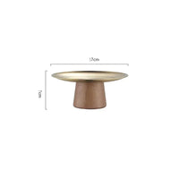 Stainless Steel Tray Fruit Bowl with Wooden Base Partitioned Candy Bread Cake Dessert Table Plates Kitchen Dinnerware Tableware