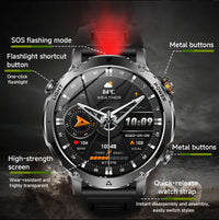 Newly Durable 1400mAh Large Battery Smart Watch Men 1.7" HD Screen IP68K Waterproof LED Flashlight Sports BT Call Smart Bracele