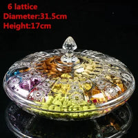 fruit basin dry candy dish sugar snack nut peanut food storage can box with Cover plastic trinket tray transparent Acrylic plate