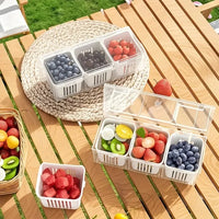 1 Set of Food Storage Containers Square Transparent Compartments for Refrigerators, Salad, Fruit, Vegetable And Condiment Boxes