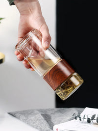 D5 Double Glass Water Bottle Tea Drink Items Bottle Infuser Tumbler Drinkware Gym Water Bottle Children Travel Sports Cup Bottle