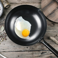 Pure Iron Wok Cast Iron Pan Non-coated Pot General Use for Gas and Induction Cooker 32cm Chinese Wok Cookware Pan