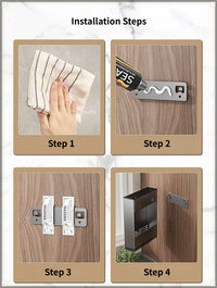 Wall Mount Kitchen Knife Holder Carbon Steel No Drill Space Saver Heavy Duty Multifunctional Household Kitchen Tidy Organizer