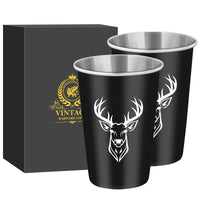 LKKCHER 500ml Pint Glass Skull Pattern 3.25oz Weizen Glass 2pcs/Set Stainless Steel Large Capacity Drinkware for Beer Gifts Set
