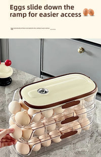 Egg storage box, special food grade rolling fresh-keeping rack for refrigerator