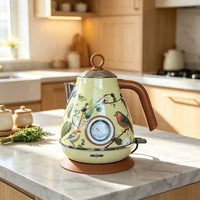 1.7L Retro Electrc Kettle Boiling Water With Thermometer Automatic Power Off 304 Stainless Steel Teapot Kitchen Tools 1850W