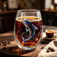 Blue Ringed Octopus Glassware 420ml 2D Clear Novelty Coastal Marine Animal Drinking Glass for Juice Milk Coffee Housewarming