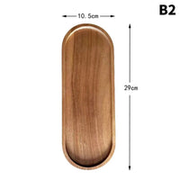 Tableware Solid Wood Food Tray Round Rectangle Dessert Plate Japanese-style Wooden Snack Fruit Tea Saucer Pallet Bread Board