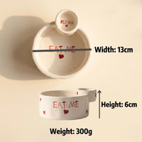 Ceramic Dip Bowl, French Fries Bowl with Small Plate, Heat-resistant Tableware, Household Snack Plate, Kitchen Tableware