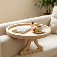 Sofa Tray Table Sofa Armrest Clip-On Tray Natural wooden Sofa Tray Practical TV Snack Tray for Remote Control Coffee Snacks