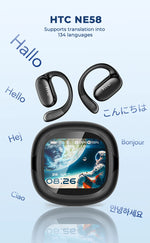 HTC NE58 Wireless Earphones Bluetooth LED Touch Screen AI Translate Earbuds HiFi Sound HD Call
