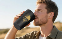 LKKCHER 500ml Pint Glass Skull Pattern 3.25oz Weizen Glass 2pcs/Set Stainless Steel Large Capacity Drinkware for Beer Gifts Set