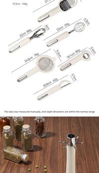 Kitchen Gadgets7Stainless Steel Peeler, Whisk, And Grater Set With A Storage Stand, A Household Combination Set