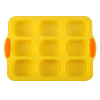 Bakeware 9 Grids Silicone Cake Mold Silicone Non-Stick Bread Baking Form Non-slip Reusable Silicone Baking Pan Baking Tool