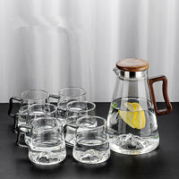 Glass Cup Set Water Kettle Bottle Creative Heat-resistant Water Glass Flower Tea Juice Cup Drop Shipping