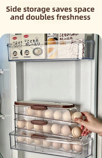 Egg storage box, special food grade rolling fresh-keeping rack for refrigerator