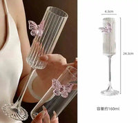 Glass Decanter Pink Butterfly Decor Elegant Goblet Wine Decanter Home Party Women's Wine Glass Dining Table Kettle Drinkware