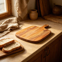 Kitchen Wooden Cutting Board with Handle Food Safe Cutting Board for Fruits Vegetables Cheese Bread Fish Desserts Serving Board