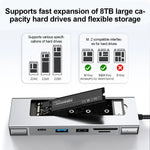8-in-1 USB 3.2 Hub With Disk Storage Function Multi Adapter Card Reader Type C to HDMI-Compatible Splitter For Laptops Macbook