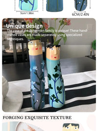 Bohemian Family Face Vase Handmade Resin Dried Flowers Home Decor Vase Crafts Bathroom Bookshelf Living Room Decoration