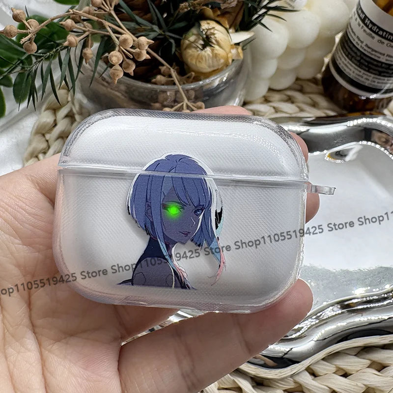 Cool Anime Cyberpunk Edgerunners Earphone Case for AirPods 4/3/2/1 Earbuds Case For AirPods Pro 3/Pro 2/Pro TPU Protective Cover