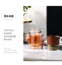 D5 Double Glass Water Bottle Tea Drink Items Bottle Infuser Tumbler Drinkware Gym Water Bottle Children Travel Sports Cup Bottle