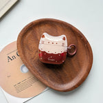 Cute Cartoon Stereoscopic Cat Ears Strawberry Graffiti With Hook Earphone Cover Case for AirPods 1 or 2 3 4 Pro 2 Pro 3