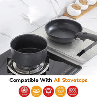 4PCS Cookware Sets Nonstick Frying Pans Skillets Set with Detachable Handle Kitchen Cooking Pans Compatible with All Stovetops