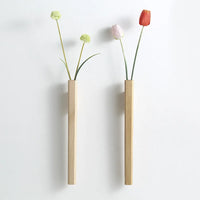 Home Wall Decoration Porch Wall Hanging Vase Living Room Bohemian Plant Flower Bottle Vase Wooden Solid Wood Flower Room Decor
