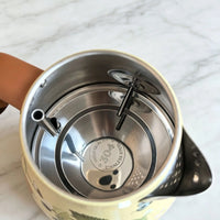 1.7L Retro Electrc Kettle Boiling Water With Thermometer Automatic Power Off 304 Stainless Steel Teapot Kitchen Tools 1850W