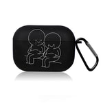 Creative Line Cute Black Earphone Case for AirPods Pro 3/Pro 2 /Pro/4 /3 /1or2 Headset Protective Cover Cute Cartoon Simple Case